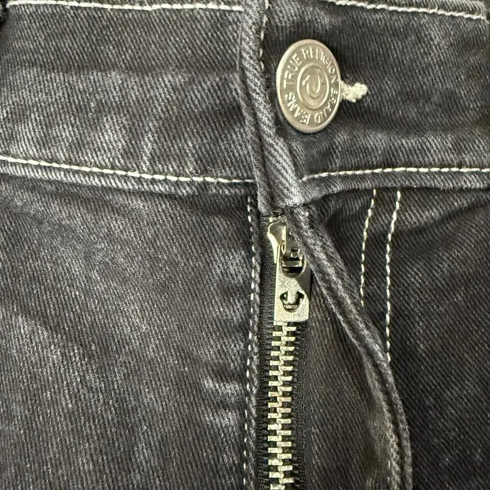 True Religion Mens Bobby Relaxed Baggy Black Denim Jeans Size 34 36 x 31